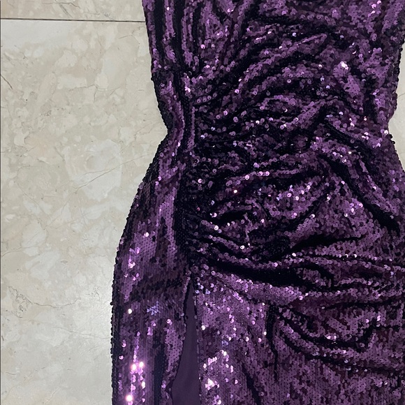 Hot Miami Styles Homecoming Glittering Purple Mini Dress - Picture 2 of 7